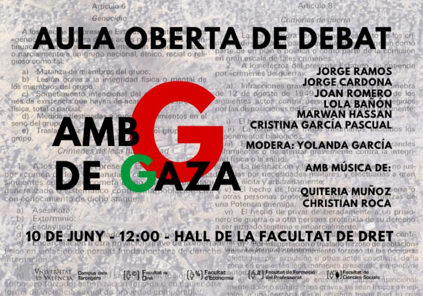 Imagen del evento:Aula oberta de debat: amb G de Gaza